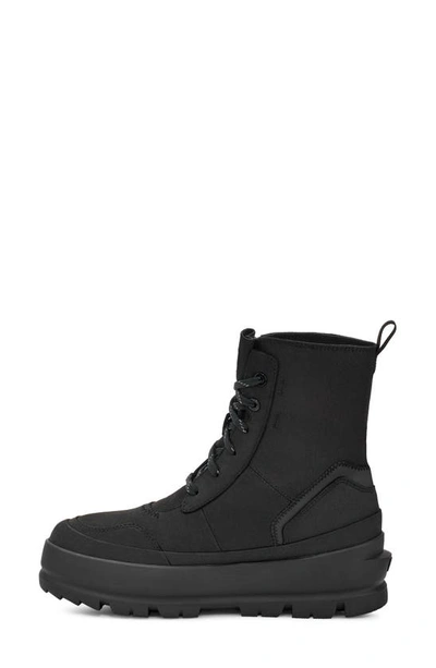 Ugg The  Lug Platform Lace-up Combat Boot In Black