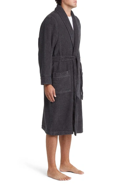 Shop Nordstrom Hydro Cotton Robe In Grey Dark Charcoal Heather