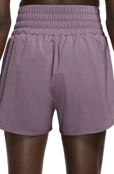 Shop Nike Dri-fit Ultrahigh Waist 3-inch Brief Lined Shorts In Violet Dust/ Reflective Silver