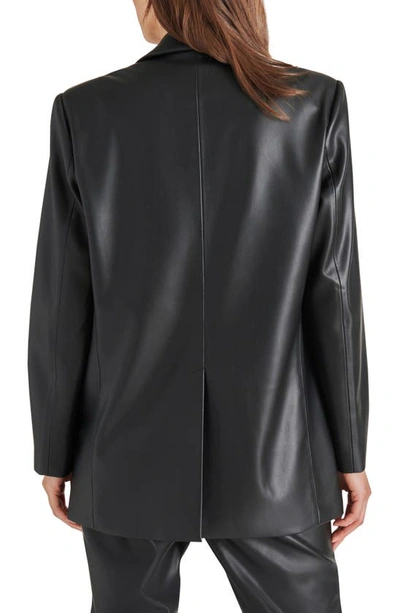 Shop Steve Madden Imaan Faux Leather Blazer In Black