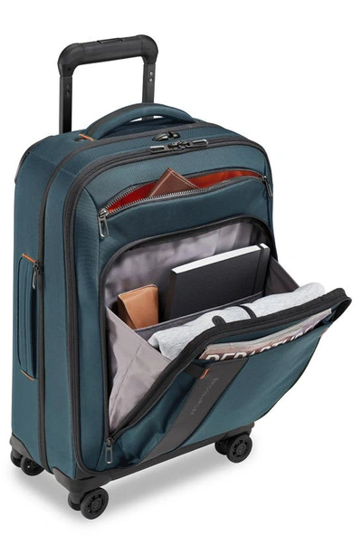 Shop Briggs & Riley Zdx 21-inch Expandable Spinner Suitcase In Blue