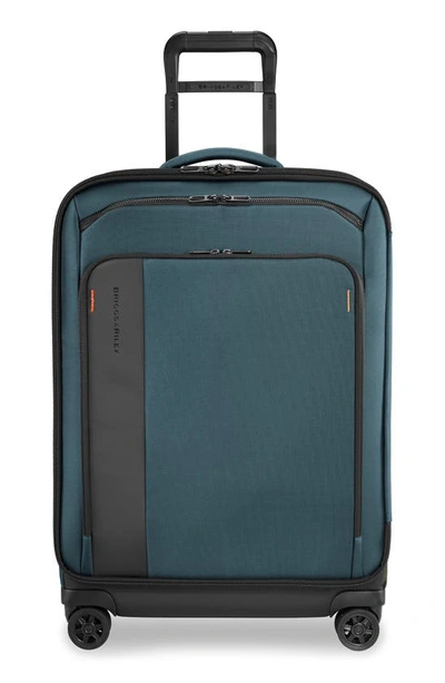 Shop Briggs & Riley Zdx 26-inch Expandable Spinner Suitcase In Blue