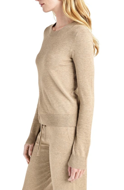 Splendid Jeanne Crewneck Sweater In Heather Camel