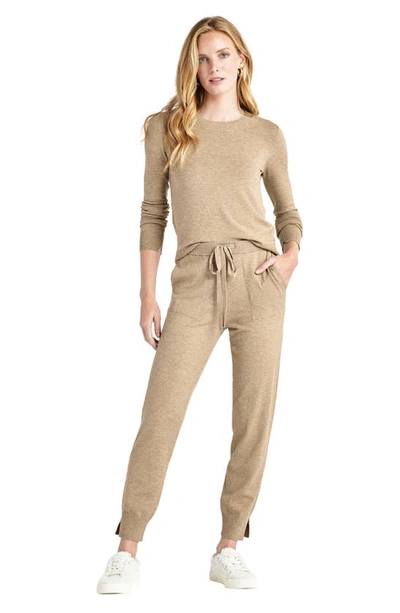 Splendid Jeanne Crewneck Sweater In Heather Camel