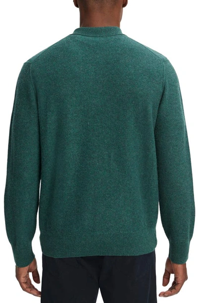 Shop Vince Quarter Zip Boiled Cashmere Sweater In Light Deep Teal