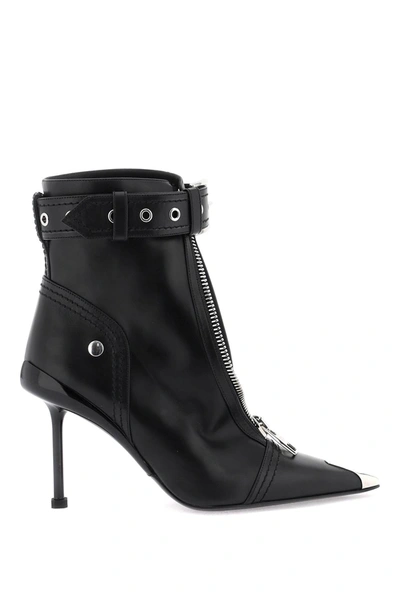 Shop Alexander Mcqueen 'slash Biker' Ankle Boots Women In Black