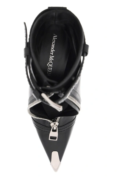 Shop Alexander Mcqueen 'slash Biker' Ankle Boots Women In Black