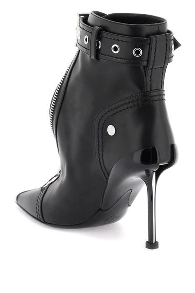 Shop Alexander Mcqueen 'slash Biker' Ankle Boots Women In Black