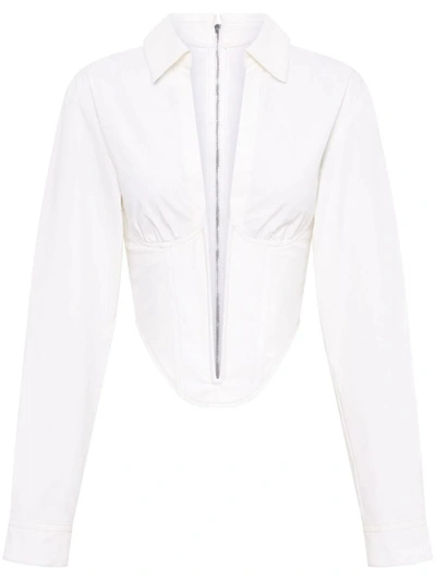 Shop Dion Lee Corset-style Shirt With Long Sleeves In White
