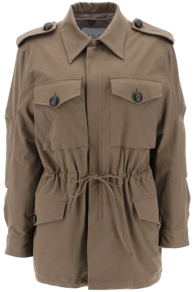 Shop Mvp Wardrobe 'bigli' Cotton Field Jacket In Brown