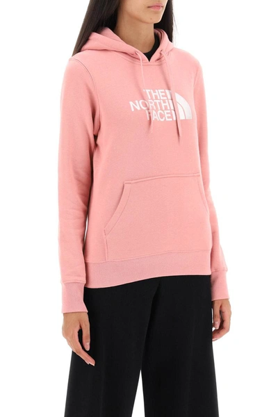 Shop The North Face 'drew Peak' Hoodie With Logo Embroidery In Pink