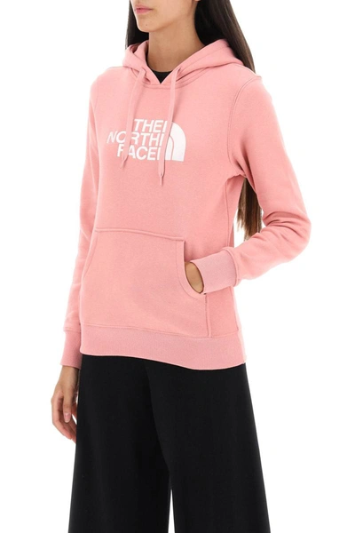 Shop The North Face 'drew Peak' Hoodie With Logo Embroidery In Pink