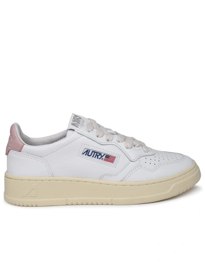 Shop Autry 'medalist' White Leather Sneakers