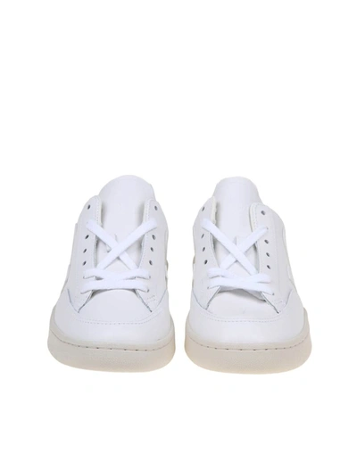 Shop Veja Leather Sneakers In White
