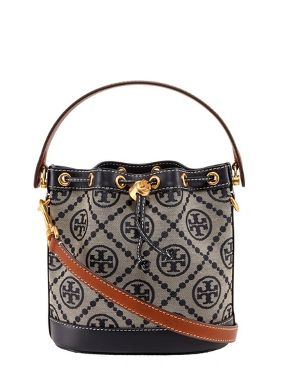 T Monogram Contrast Embossed Bucket Bag: Women's Designer Crossbody Bags