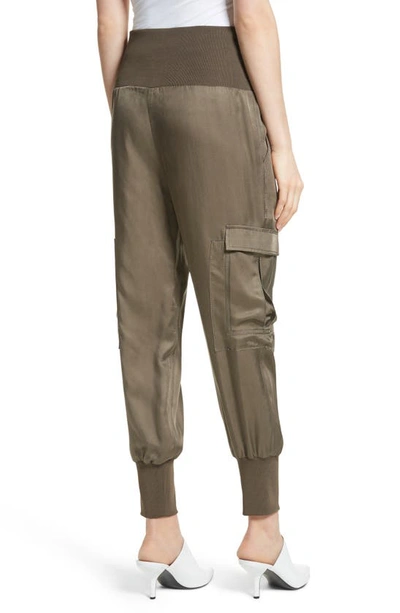 Shop Cinq À Sept Tous Les Jour Giles Cupro Joggers In Olive