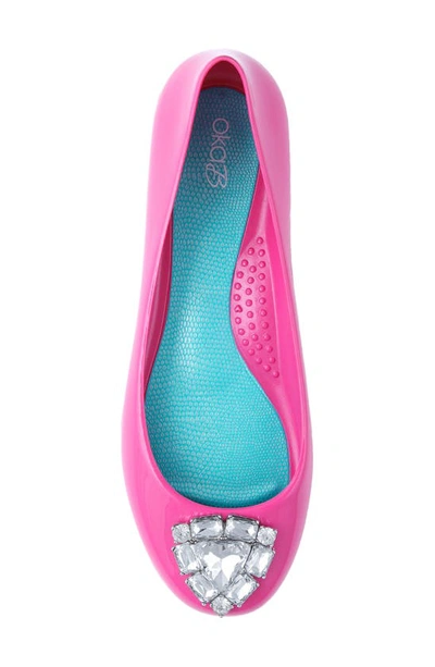 Okabashi Bella Shiny Ballet Flat In Sangria