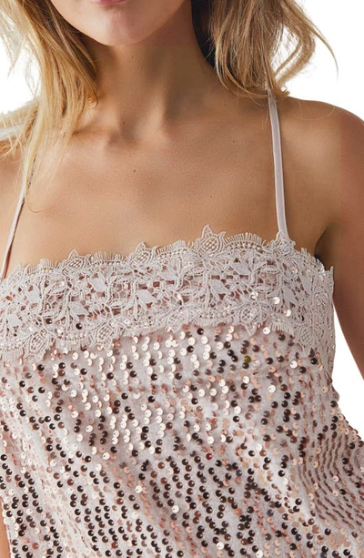Shop Free People That Girl Sequin Mini Slipdress In Pink