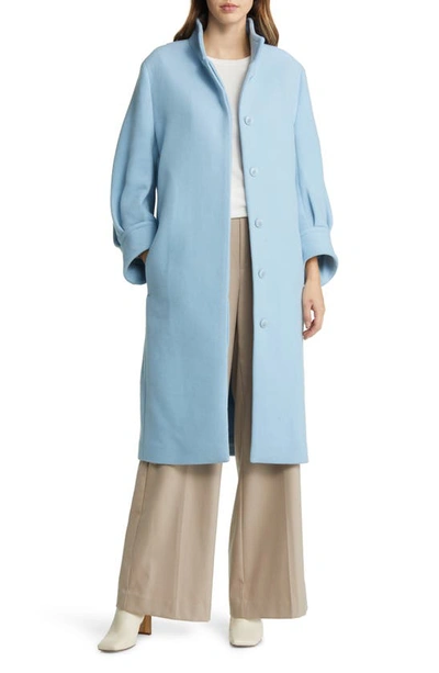 Shop Ted Baker Sairse Volume Sleeve Wool Blend Coat In Light Blue