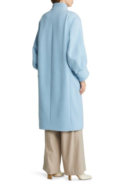 Shop Ted Baker Sairse Volume Sleeve Wool Blend Coat In Light Blue