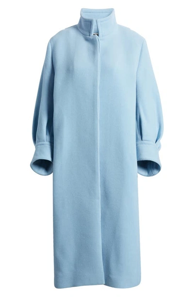 Shop Ted Baker Sairse Volume Sleeve Wool Blend Coat In Light Blue