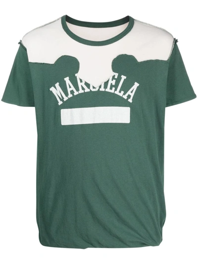 Shop Maison Margiela Logo Print Tshirt In Green