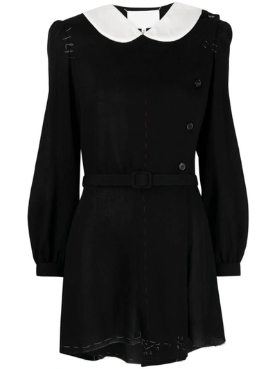 Shop Maison Margiela Raw-cut Minidress In Black