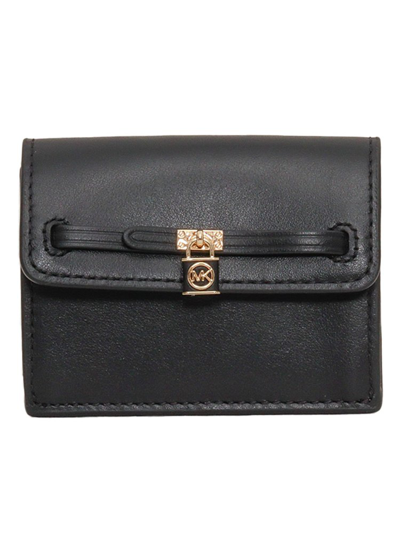 Shop Michael Michael Kors Hamilton Padlock Detailed Wallet In Black