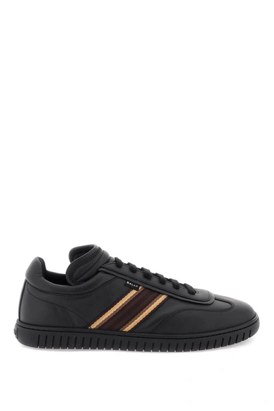 Shop Bally Parrel Ribbon Leather Sneakers In Black