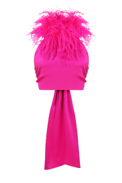 Shop Nué Kaia Top Feathers In Pink