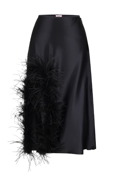 Shop Nué Laetitia Skirt Feathers In Black