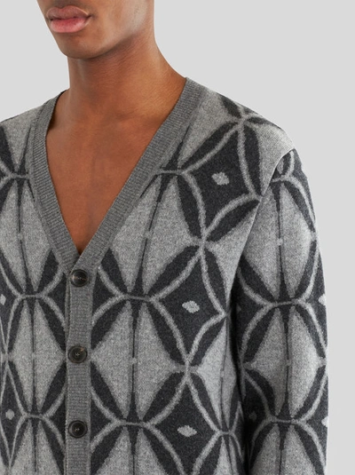 Shop Etro Virgin Wool Cardigan In Grey