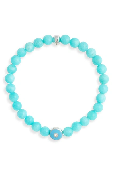 Shop Anzie Jac + Jo Soul Amazonite Beaded Stretch Bracelet In Blue