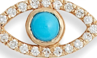 Shop Anzie Evil Eye Turquoise & Pavé Diamond Bracelet In Gold