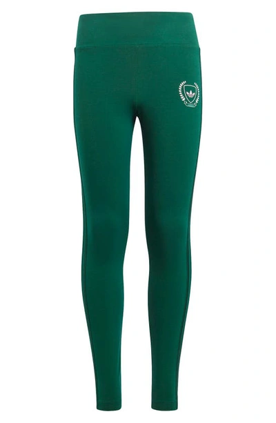 Shop Adidas Originals Kids' High Waist Leggings In Collegiate Green