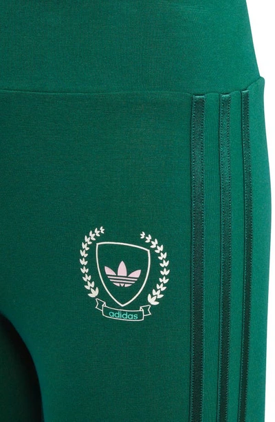 Kids' Adidas Girls' Originals Collegiate High-waisted Leggings In  Collegiate Green