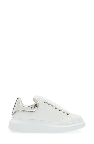 Shop Alexander Mcqueen Oversize Sneaker In White/ Silver