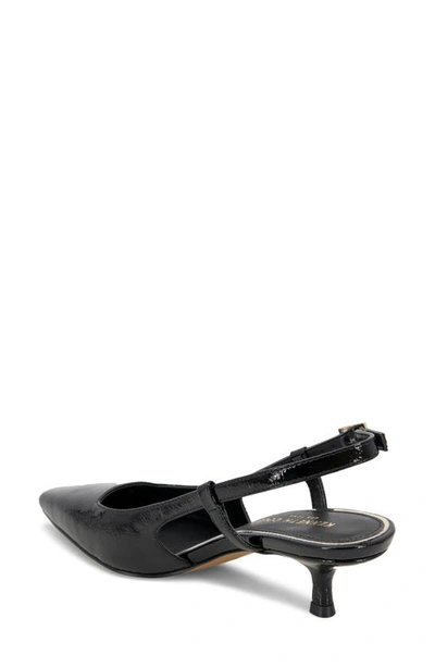 Shop Kenneth Cole New York Martha Kitten Heel Slingback Pump In Black Crinkle Patent