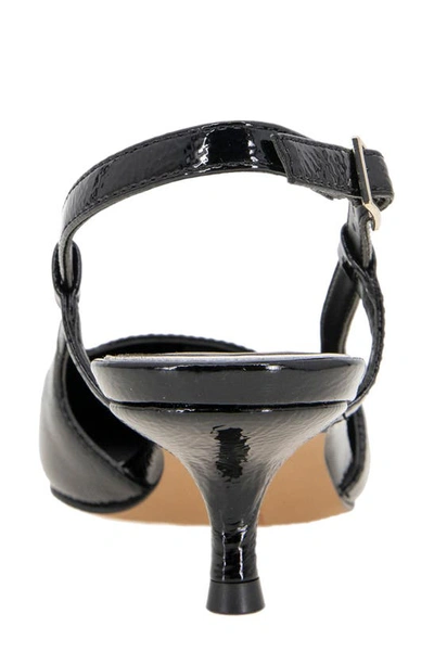 Shop Kenneth Cole New York Martha Kitten Heel Slingback Pump In Black Crinkle Patent
