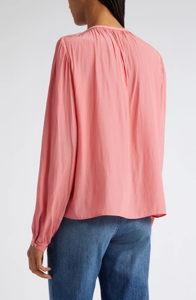 Shop Ramy Brook Maria Frill Blouse In Poppy Pink