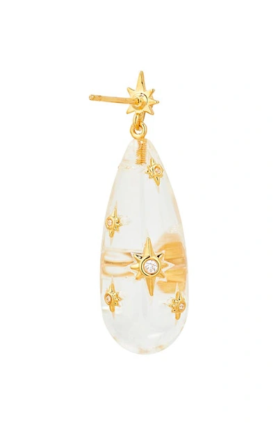 Shop Zimmermann Crystal Drop Earrings In Gold/ Transparent Quartz