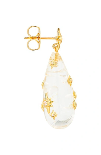 Shop Zimmermann Crystal Drop Earrings In Gold/ Transparent Quartz