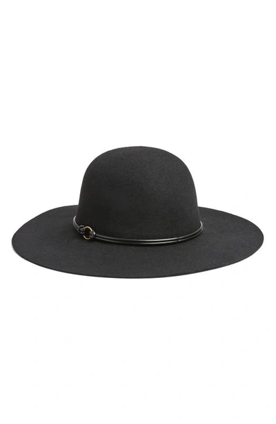 Shop Nordstrom Wide Brim Wool Floppy Hat In Black Combo
