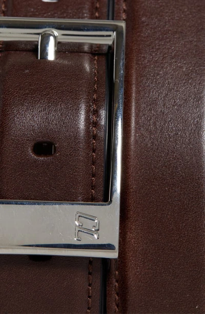 Shop Christian Louboutin Bizbelt Logo Buckle Leather Belt In Cosme/ Loubi/ Silver