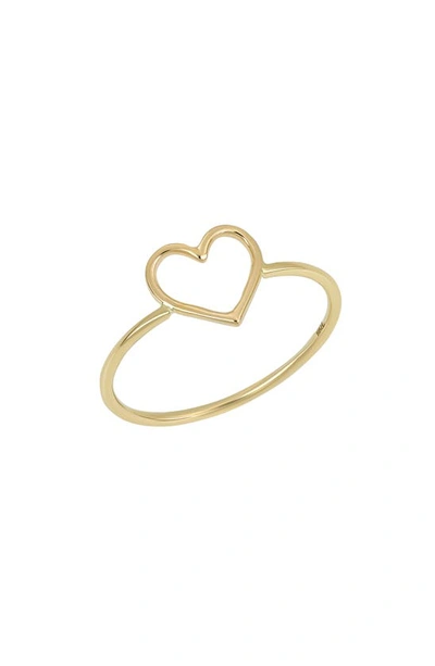 Shop Bony Levy Blg 14k Gold Open Heart Stackable Ring In 14k Yellow Gold