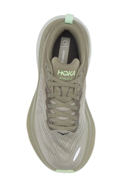 Shop Hoka Bondi 8 Running Shoe In Olive Haze / Mercury