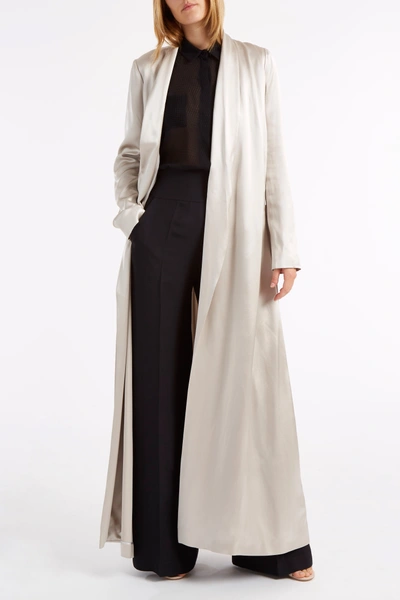 Galvan Full Length Belted Coat In Metallics