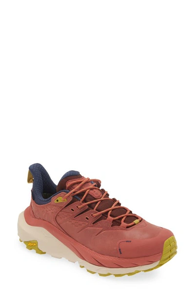 Shop Hoka Kaha Low Gore-tex® Waterproof Sneaker In Hot Sauce / Shifting Sand