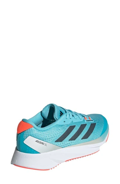 Shop Adidas Originals Adizero Sl Running Shoe In Light Aqua/ Carbon/ Solar Red