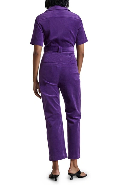 & Other Stories Zip Front Corduroy Jumpsuit In Purple